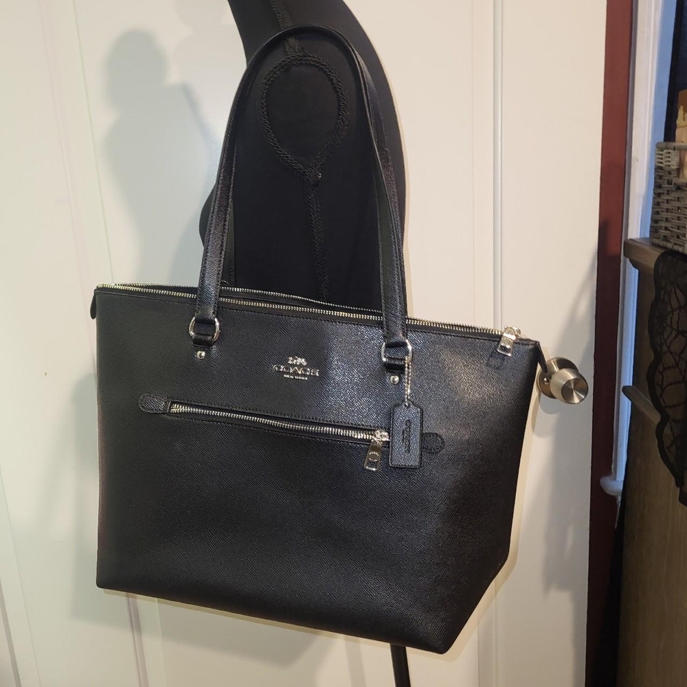 Coach Black Leather Tote Bag